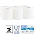 Ręczniki papierowe w roli, MERIDA TOP CENTER PULL MAXI, białe, średnica 18 cm, długość 165 m, dwuwarstwowe, zgrzewka 6 rolek